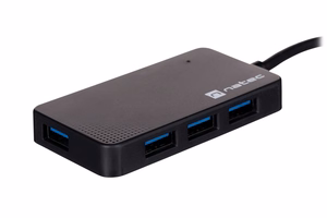NATEC šakotuvas USB 3.0 Moth (4 prievadai, juodas)