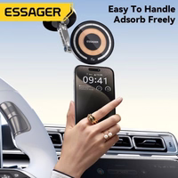 Automobilinis laikiklis Essager "Stand" juodas (15W / Magsafe suderinamas) (magnetinis / lipni pagalvėlė)