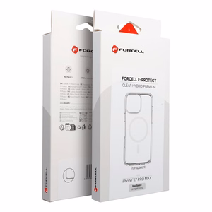"iPhone 17 PRO MAX" dėklas "Forcell F-Protect Clear Hybrid Premium", suderinamas su skaidriu