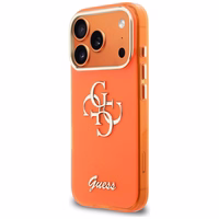 Guess IML 4G Script Metal Dėklas for iPhone 17 Pro - oranžinis