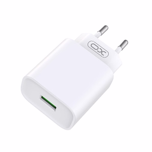 XO sieninis įkroviklis CE02D QC 3.0 18W 1x USB, baltas + USB-C laidas
