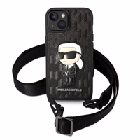 Karl Lagerfeld KLHCP14MSTKMK iPhone 14 Plus 6.7" juodas/juodas kietasis dėklas Monograma Ikonik Pleistras