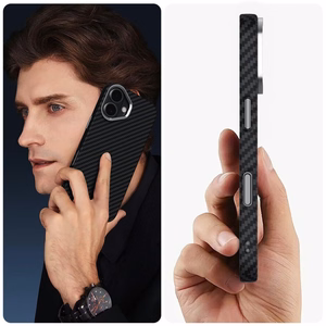 Tech-Protect Ion Carbon Magnetinis dėklas telefonui iPhone 17 - juoda ir sidabrinė