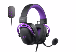 Havit H2002C+U - žaidimų ausinės (juodos ir violetinės)