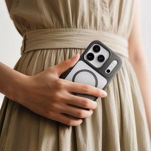 Rock Guard Objektyvo Apsauga Serijos Magnetinis Dėklas Iphone 17 Air permatomas-juodas