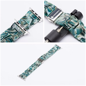 FORCELL F-DESIGN FA04 marmuro tekstūros dervos dirželis APPLE laikrodžiui 38 / 40 / 41 mm žalias