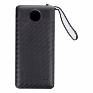 VEGER išorinė baterija 10000 mAh su įmontuotais kabeliais Micro USB / Type C / Lightning C10 (W1116) juoda