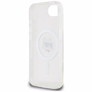 Karl Lagerfeld IML Metal Choupette Head MagSafe iPhone 16e dėklas telefonui - baltas