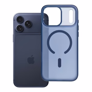 Case for iPhone 17 Pro Max / 18 Pro Max (low camera edge) Flexline Mag Cover compatible with MagSafe navy blue