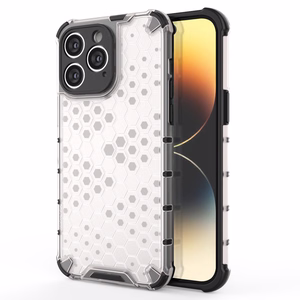 Honeycomb dėklas telefonui iPhone 14 Pro Max šarvuotas hibridinis dangtelis skaidrus