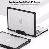 Tech-Protect SmartShell Pro deklas Macbook Pro 14 M1 / M2 / M3 / M4 / M5 2021-2025 - Juodas ir skaidrus