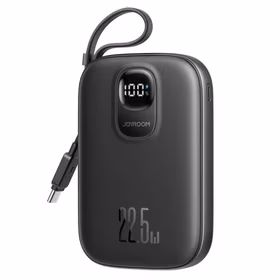 Power Bank Joyroom "JR-PBF17" juodas 10000mAh 22.5W (PD / QC3.0) + integruotas Type-C laidas