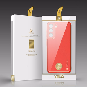 Dux Ducis Yolo elegantiškas dėklas iš ekologiškos odos Samsung Galaxy S22 + (S22 Plus) raudonas