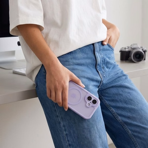 Tech-Protect MagPeak MagSafe CC  iPhone 17 dėklas, matinis violetinis