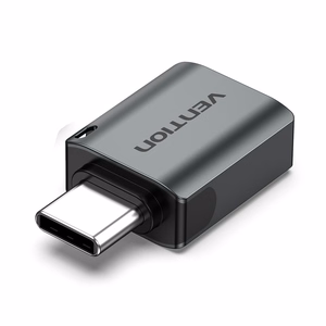 Vention USB-C kištukas į USB 3.0 lizdas OTG adapteris, pilkas, aliuminio lydinys