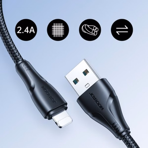 Joyroom Surpass Series A11 USB-A / Lightning 2.4A kabelis 2 m - juodas