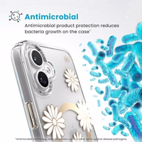 Speck Presidio Lux ClickLock & MagSafe - iPhone 16 Plus dėklas (Sunshine Daisies / Clear / auksinis)