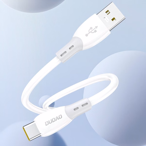 Dudao L25ST 5A USB-A - USB-C laidas su minkštu silikoninu apvalkalu 1m - baltas