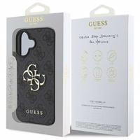 Guess 4G Didelis Logo iPhone 16 Plus Dėklas - juodas