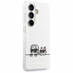 Karl Lagerfeld dėklas IML Peekaboo Karl ir Choupette MagSafe skirtas Samsung Galaxy S26 skaidrus
