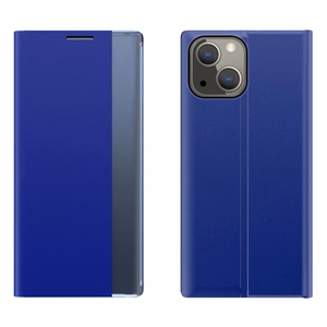 Sleep Case Bookcase Type Case with Smart Window for iPhone 13 blue