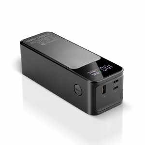 Išorinė baterija 27 000mAh, 1x USB, 2x USB-C, 162,5W, QC4+, žibintuvėlis, LCD ekranas, juodas