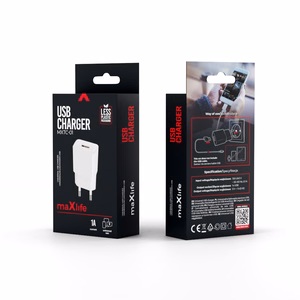 "Maxlife MXTC-01" įkroviklis 1x USB 1A, baltas