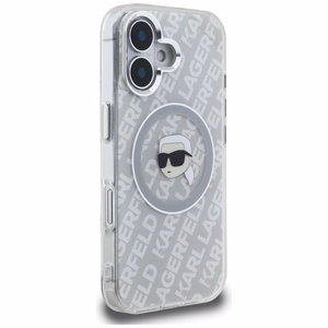 Karl Lagerfeld IML Karl Head Logo MagSafe dėklas iPhone 16 - pilkas