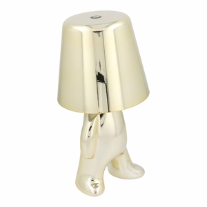 Stalo lempa prie lovos GOLD MAN Art Deco stovintis (versija 8) MLTL