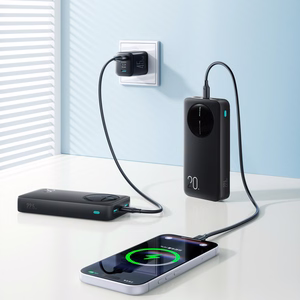 Joyroom JR-PBF14 Pro išorinė baterija 22.5W 20000mAh su skaitmeniniu ekranu 2x USB-A 1x USB-C - juoda