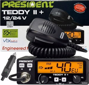 PRESIDENT TEDDY II+ ASC VOX CB radijo stotelė, 12/24 V, AM/FM