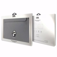 Karl Lagerfeld Saffiano Karl&Choupette dėklas 16" nešiojamam kompiuteriui - sidabrinis