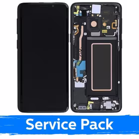 Ekranas skirtas Samsung G960 S9 su rėmeliu / Midnight Black / (Service Pack)