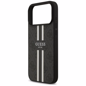 GUESS dėklas telefonui IPHONE 17 Pro Max, suderinamas su MagSafe GUHMP17XP4RPSK (4G Printed Stripes), juodas