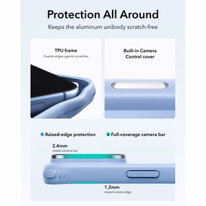 ESR Classic Hybrid Kickstand MagSafe dėklas, skirtas iPhone 18 Pro / 17 Pro, matinis šviesiai mėlynas