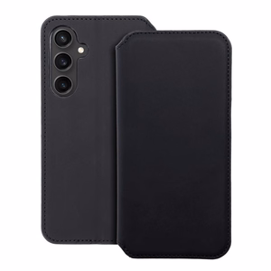 DUAL POCKET knygos tipo dėklas telefonui SAMSUNG S23 FE juodas