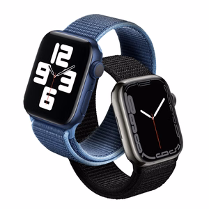 Crong Nylon Sport dirželis, skirtas Apple Watch 38 / 40 / 41 mm ir 42 mm (Series 10 / 11), vandenyno mėlynos spalvos