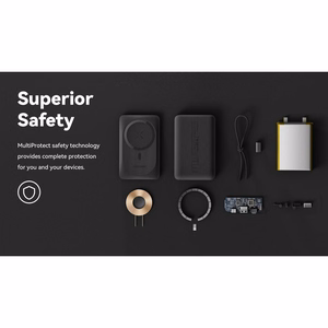 VEGER išorinė baterija 10000 mAh su belaidžiu įkrovimu, suderinama su MagSafe PD QC3.0 2A 20W MagOn (VP1151 / W1151) balta