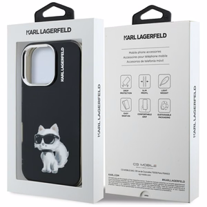 Karl Lagerfeld IML Aquarelle Choupette & Logo iPhone 16 Pro deklas - juodas