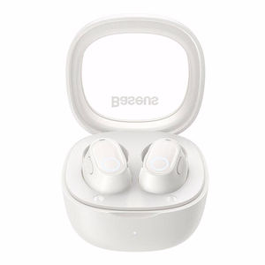 Belaidės ausinės "Baseus Bowie WM02 TWS", "Bluetooth 5.0" (baltos spalvos)