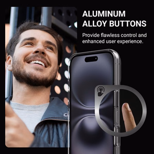 Crong Clear MAG Pro MagSafe dėklas, skirtas iPhone 16, juodas