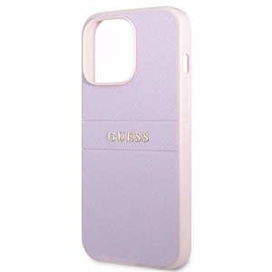 Guess Saffiano Stripe iPhone 13 Pro Max dėklas – violetinis
