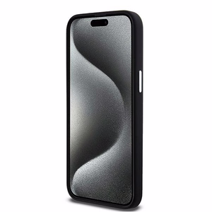 DKNY DKHMP15XSMCHLK iPhone 15 Pro Max6.7" juodas dėklas Liquid Silicone Small Metal Logo MagSafe