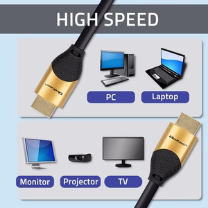 Qoltec 50355 – HDMI 2.1 Ultra High Speed laidas, 8K 60 Hz, 28 AWG, auksinis, 2 m