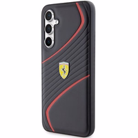 Ferrari Twist Metal Logo dėklas telefonui Samsung Galaxy S23 FE - juodas