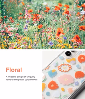 Ringke Fusion Design šarvuotas dėklas su geliniu rėmeliu Samsung Galaxy S22 + (S22 Plus) skaidrus (Floral) (F593R31)