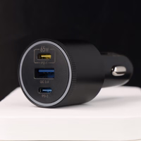 Blavec Car charger BS-06D-C Trip - USB + 2xType C - QC 3.0 18W PD 65W with Type C to Type C (CCBS06DCQ-U2CB) black
