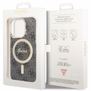 Guess GUHMP13LH4STK iPhone 13 Pro / 13 6.1" juodas/juodas kietas dėklas 4G MagSafe