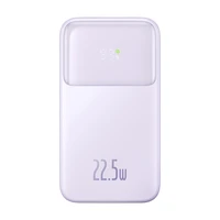 Išorinė baterija Baseus Comet Series su ekranu 10000mAh 22,5W (violetinė) + USB-A / USB-C laidas