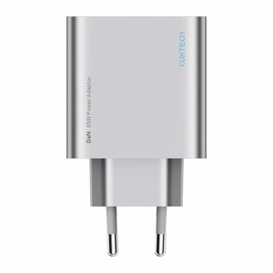 Cuktech 65W GaN sieninis įkroviklis 2xUSB-C 1xUSB-A pilkas